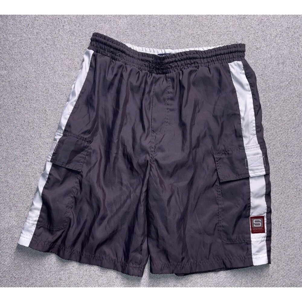Vintage Spalding Mesh Lined Cargo Shorts/Swim Trunks Gray Men’s Medium